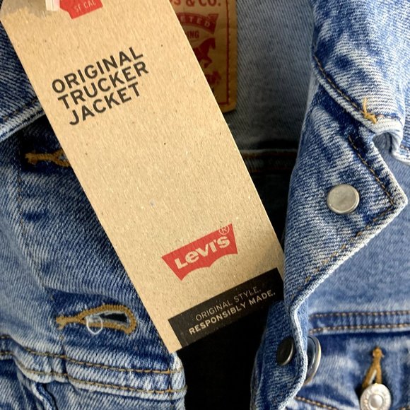 New Levi's Women's Original Trucker Jacket Denim Jean Jacket XL Medium Wash - Picture 5 of 9